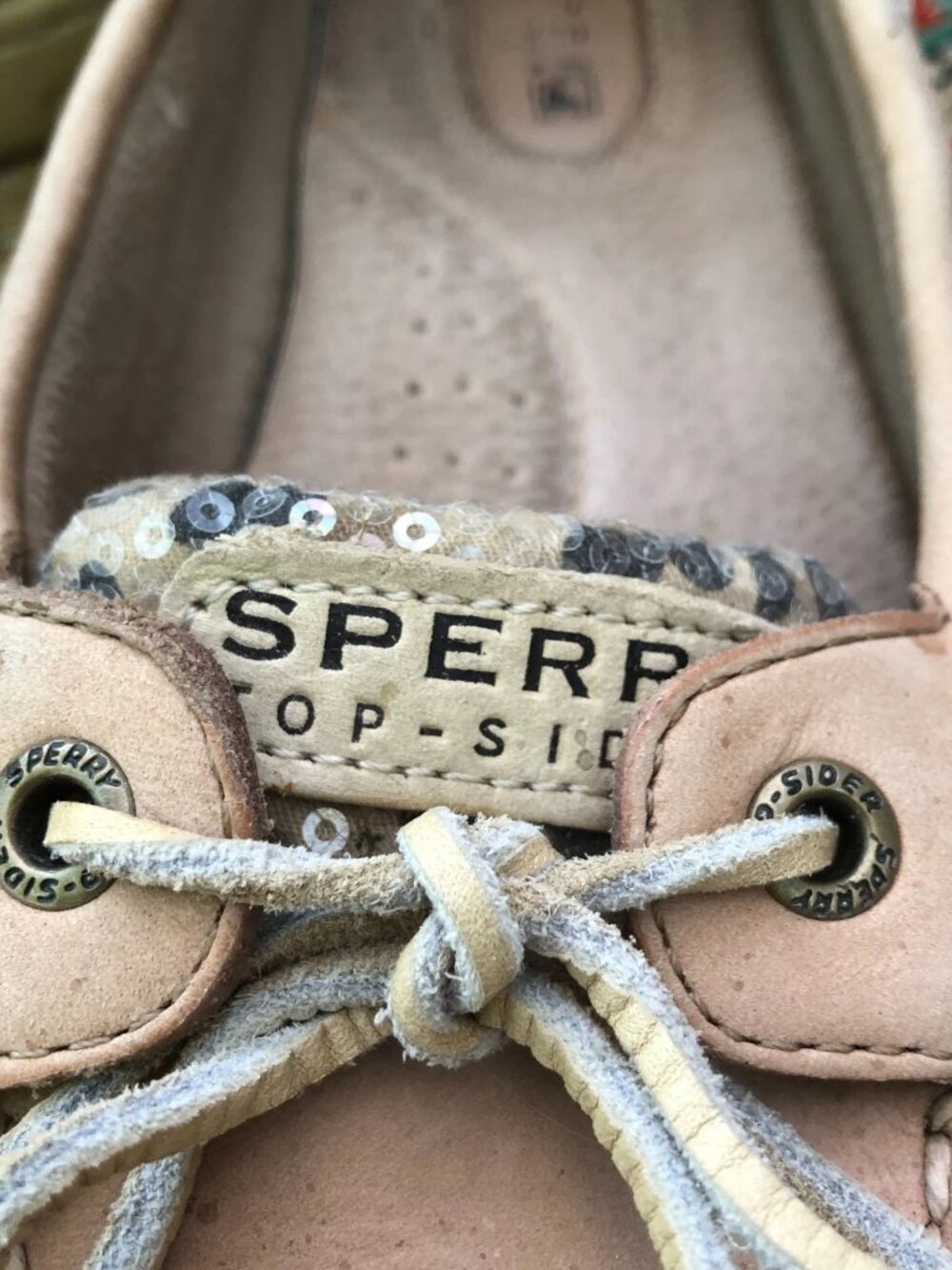 Sperry Top-Sider Angelfish Womens 7M Boat Shoes Loafers Leopard, subtle sequins - Picture 4 of 15